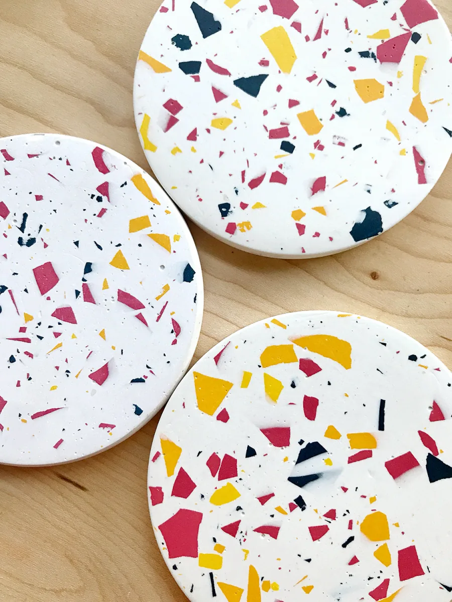 Jesmonite Terrazzo Coasters detail